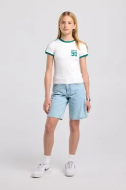 America Today T-Shirts & Tops^T-shirt Elieke Jr fitted ringer t-shirt