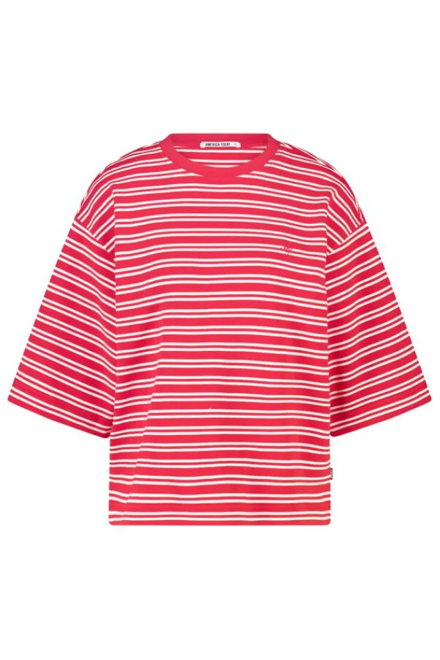 America Today New In|T-Shirts & Tops^T-hirt Enid overized t-hirt et trepen patroon