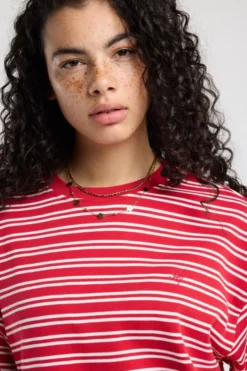 America Today New In|T-Shirts & Tops^T-hirt Enid overized t-hirt et trepen patroon