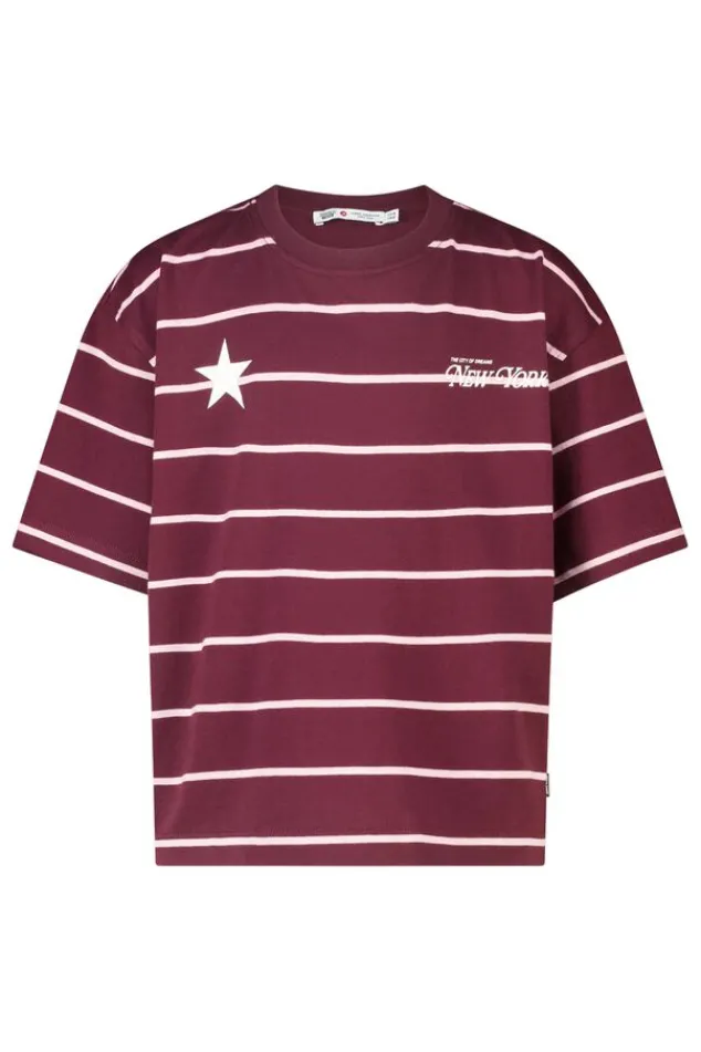 America Today T-Shirts & Tops|New In^T-Shirt Ephie Jr oversized gestreept boxy t-shirt met chest prints