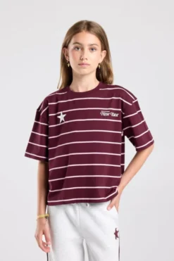 America Today T-Shirts & Tops|New In^T-Shirt Ephie Jr oversized gestreept boxy t-shirt met chest prints