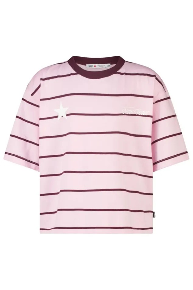America Today T-Shirts & Tops|New In^T-Shirt Ephie Jr oversized gestreept boxy t-shirt met chest prints