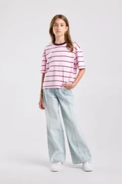 America Today T-Shirts & Tops|New In^T-Shirt Ephie Jr oversized gestreept boxy t-shirt met chest prints