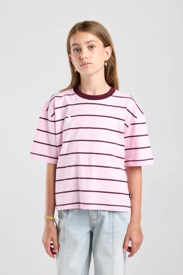 America Today T-Shirts & Tops|New In^T-Shirt Ephie Jr oversized gestreept boxy t-shirt met chest prints