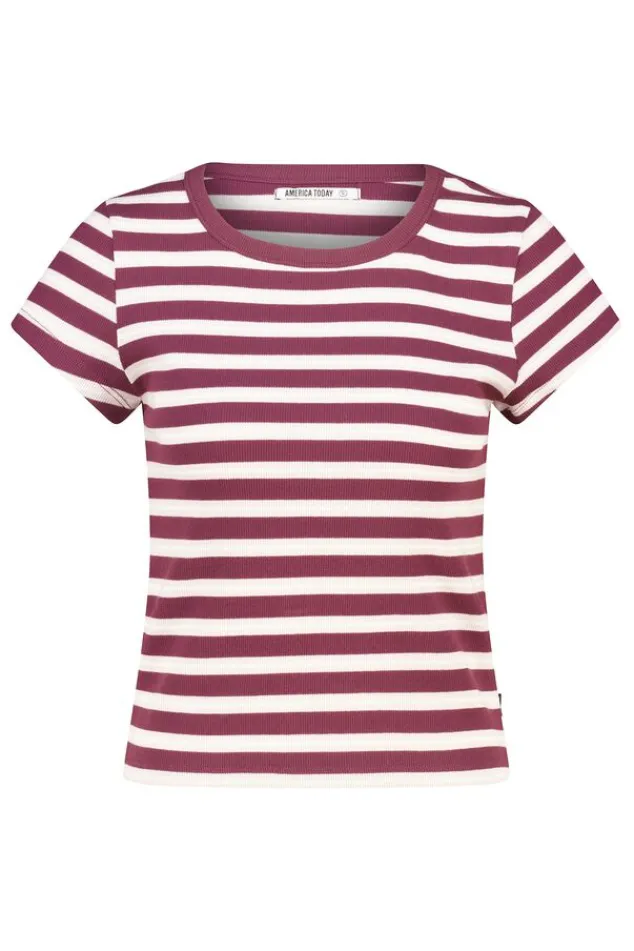 America Today T-Shirts & Tops^T-hirt Eunice getreept t-hirt et hoge eaticiteit