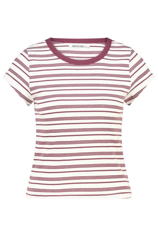 America Today T-Shirts & Tops^T-hirt Eunice getreept t-hirt et hoge eaticiteit