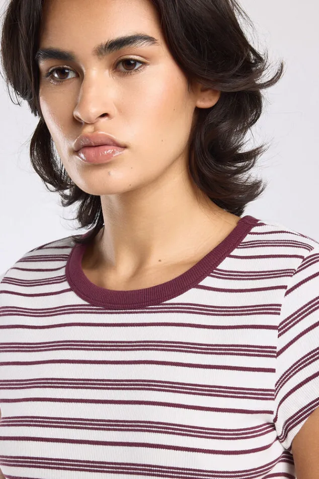 America Today T-Shirts & Tops^T-hirt Eunice getreept t-hirt et hoge eaticiteit