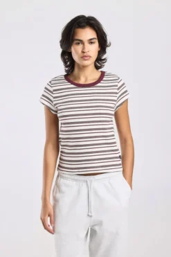 America Today T-Shirts & Tops^T-hirt Eunice getreept t-hirt et hoge eaticiteit