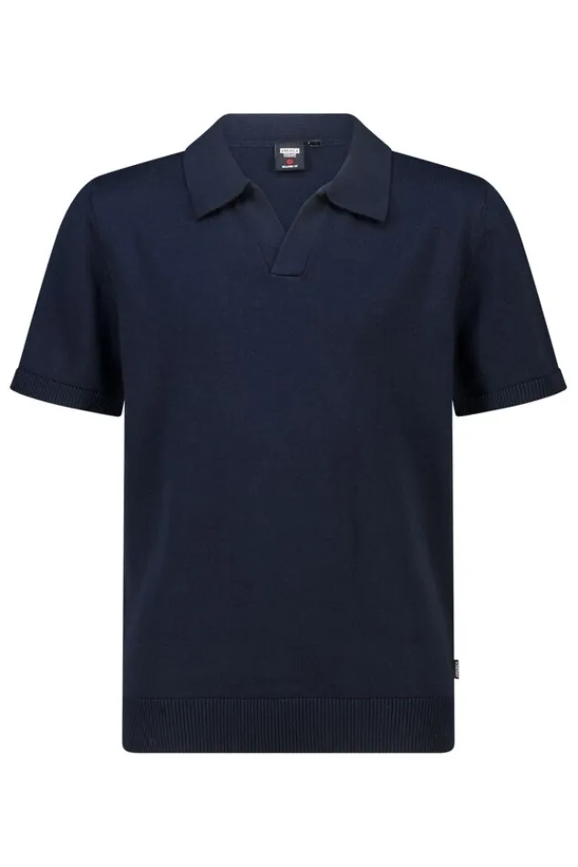 America Today T-Shirts & Tops^T-shirt Kaden Jr relaxed knit polo met open kraag en ribboorden