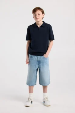 America Today T-Shirts & Tops^T-shirt Kaden Jr relaxed knit polo met open kraag en ribboorden