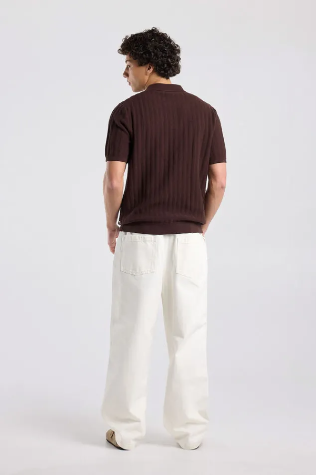 America Today T-Shirts & Polo’S^T-hirt Kaj knit poo t-hirt et knoopuiting en geborduurde trepen
