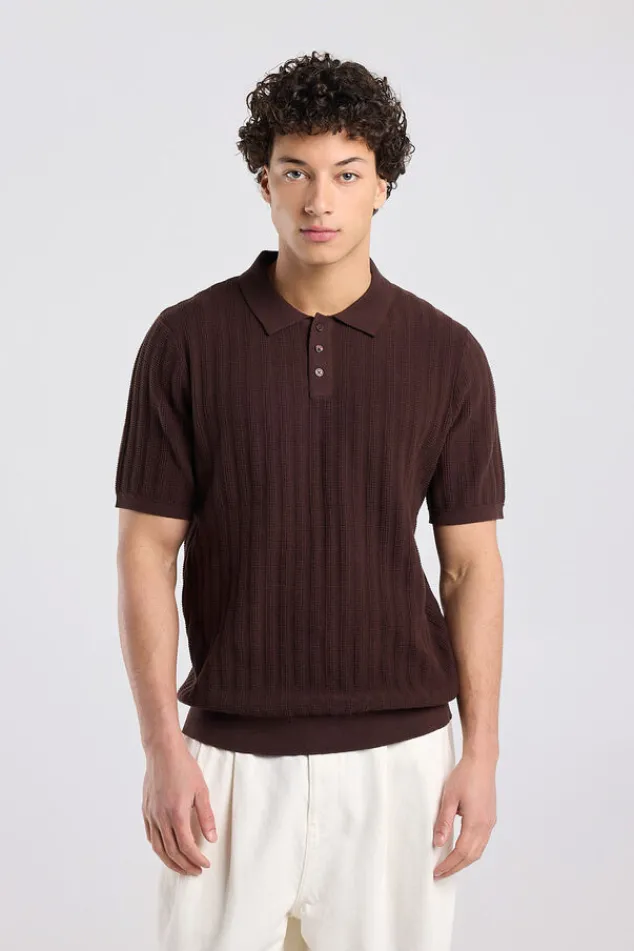 America Today T-Shirts & Polo’S^T-hirt Kaj knit poo t-hirt et knoopuiting en geborduurde trepen