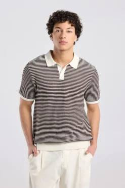 America Today T-Shirts & Polo’S^T-hirt Kenneth knit poo t-hirt et knoopuiting en trepen